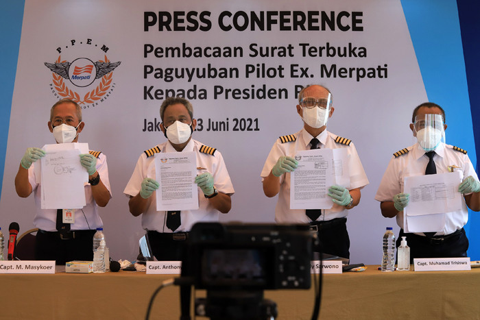 Press Conference Pembacaan Surat Terbuka PPEM kepada Presiden Joko Widodo di Jakarta, Rabu (23/6/2021).