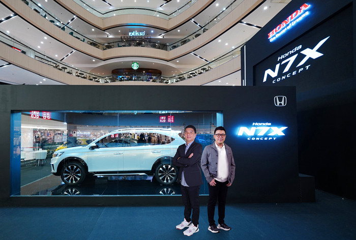 Honda N7X Concept dalam roadshow Honda N7X Concept yang digelar secara virtual di Surabaya, Jawa Timur, Jumat (25/6/2021).