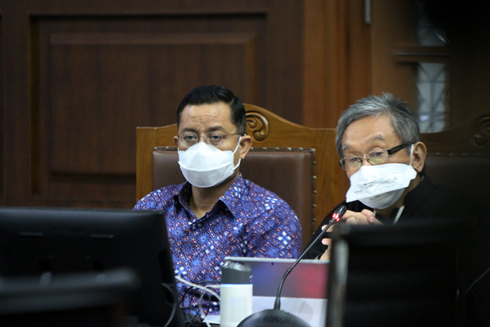 Terdakwa Mantan Menteri Sosial Juliari Peter Batubara menjalani sidang lanjutan di Pengadilan Tindak Pidana Korupsi, Jakarta, Senin (28/6/2021).