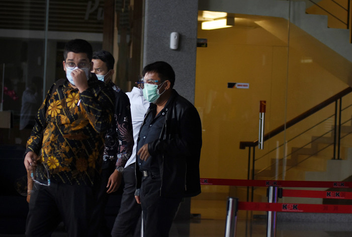 Direktur PT Aldira Berkah Abadi Makmur Rudy Hartono Iskandar usai menjalani pemeriksaan di Gedung Merah Putih Kuningan Jakarta, Senin (12/7/2021).