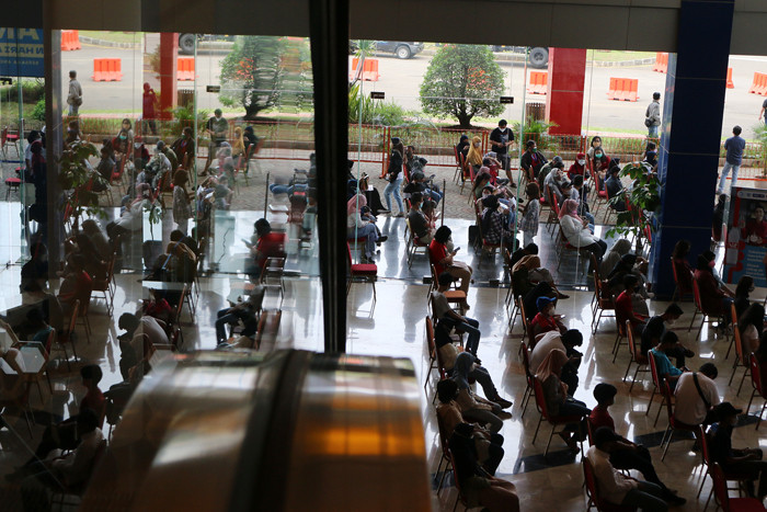 Vaksinasi Covid-19 di ABC Mall Ancol Jakarta, Sabtu (24/7/2021).