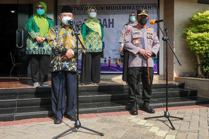 Vaksinasi Covid-19 di Gedung Pusat Dakwah Muhammadiyah, Menteng, Jakarta Pusat, Kamis (29/7/2021).