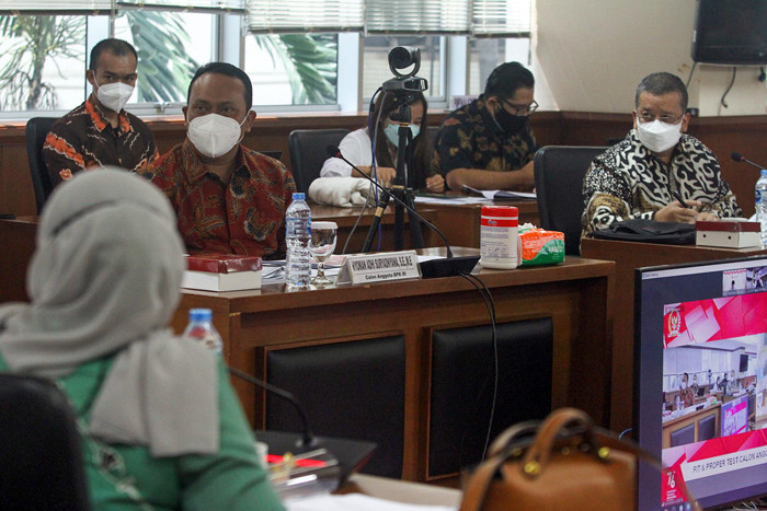 Uji kelayakan dan kepatutan (fit and proper test) di Gedung DPD, Kompleks Parlemen Senayan, Jakarta, Rabu (11/8/2021).