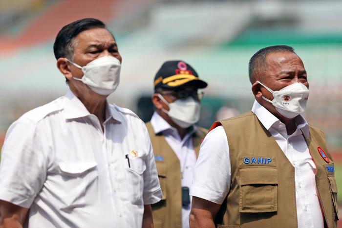 Pelaksanaan percepatan vaksinasi di Stadion Pakansari, Bogor, Jawa Barat, Sabtu (14/8/2021).