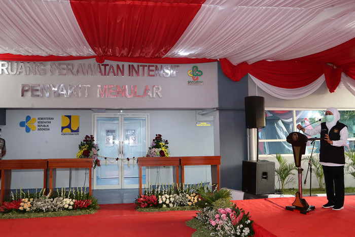 Peresmian Ruang Infeksi Khusus (RIK) 7 RSUD dr Soetomo Surabaya, Jawa Timur, Jumat (20/8/2021).