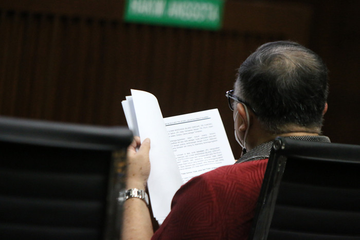 Terdakwa mantan Dirut PT Asabri periode 2011-2016 Mayjen Purn Adam Rachmat Damiri menjalani sidang lanjutan di Pengadilan Tipikor, Jakarta, Senin (23/8/2021).