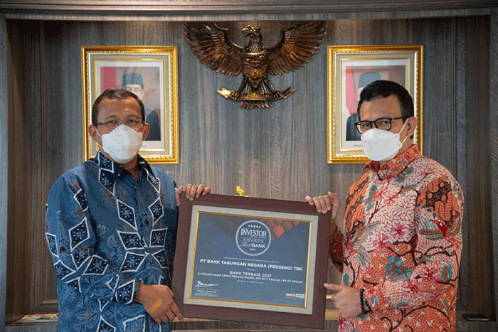 BTN menerima penghargaan sebagai Bank Terbaik 2021 pada ajang Best Bank Award 2021 di Jakarta, Selasa (24/8/2021).