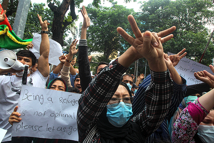 Pencari Suaka Afghanistan Unjuk Rasa Di Kantor UNHCR Jakarta