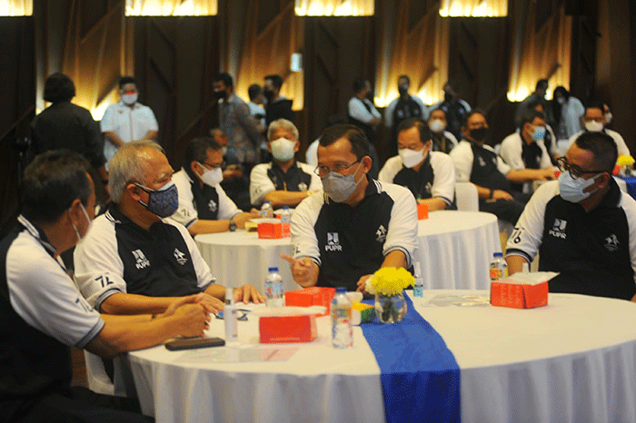 Akad KPR massal yang digelar saat puncak perayaan Hari Perumahan Nasional di Jakarta, Rabu (25/8/2021).