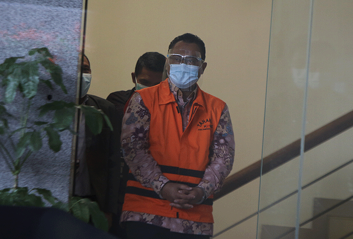 Tersangka Dadan Ramdani menjalani pemeriksaan lanjutan di Gedung Merah Putih KPK, Kuningan, Jakarta Rabu (25/8/2021).
