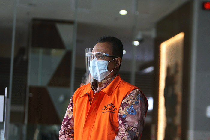 Tersangka Dadan Ramdani menjalani pemeriksaan lanjutan di Gedung Merah Putih KPK, Kuningan, Jakarta Rabu (25/8/2021).