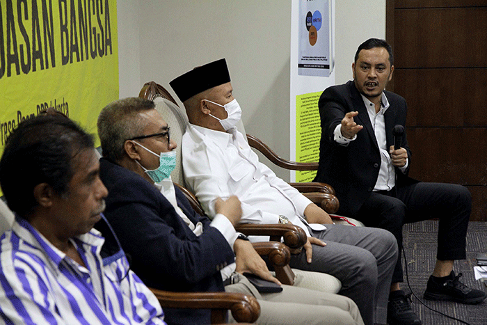 Diskusi Bedah Buku di Media Center, Kompleks Parlemen Senayan, Jakarta, Rabu (25/8/2021).