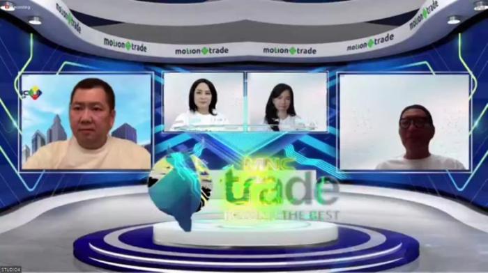 Executive Chairman MNC Group Hary Tanoesoedibjo (layar kiri) hadir pada acara peluncuran MotionTrade yang digelar secara virtual di Jakarta, Kamis (26/8/2021).