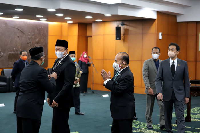 Pelantikan Pengganti Antara Waktu (PAW) masa jabatan 2019-2024 di Kompleks Parlemen, Senayan, Jakarta, Rabu (1/9/2021).