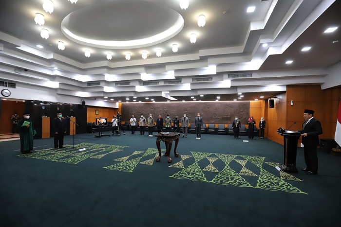 Pelantikan Pengganti Antara Waktu (PAW) masa jabatan 2019-2024 di Kompleks Parlemen, Senayan, Jakarta, Rabu (1/9/2021).