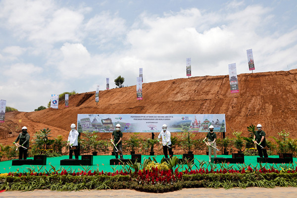 Peresmian pembangunan Lido World Garden di kawasan MNC Lido City, Bogor, Jawa Barat, Rabu (8/9/2021).