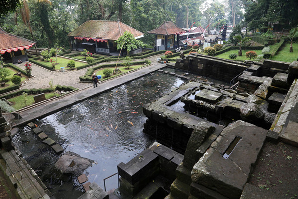 Suasana hening diarea Candi Jolotundo yang berdiri kokoh di desa Seloliman, Kecamatan Trawas, Kabupaten Mojokerto, Jawa Timur, Rabu (15/9/2021).