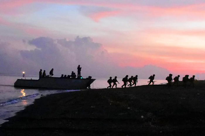 Latihan Satuan Lanjutan II Aspek Laut Triwulan III di Pantai Banongan Asembagus, Situbondo, Jawa Timur, Rabu (15/9/2021).