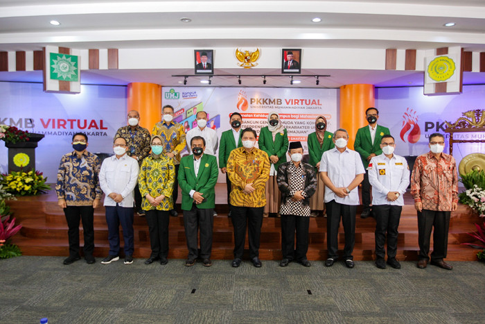 Menteri Koordinator Bidang Perekonomian Airlangga Hartarto saat memberikan kuliah umum di Universitas Muhammadiyah Jakarta (UMJ), Rabu (15/9/2021).