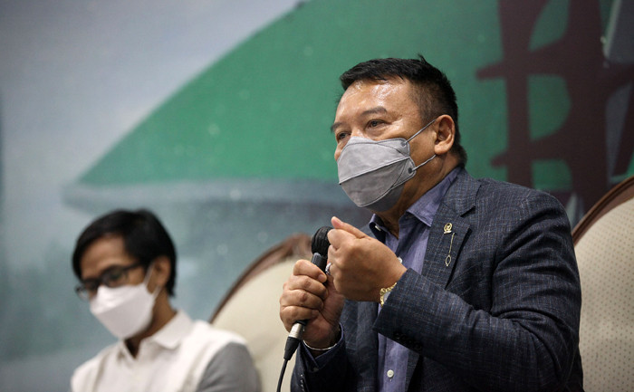 Diskusi Dialektika Demokrasi di Media Center Gedung Nusantara III, Kompleks Parlemen MPR/DPR-DPD, Senayan, Jakarta, Kamis (16/9/2021).