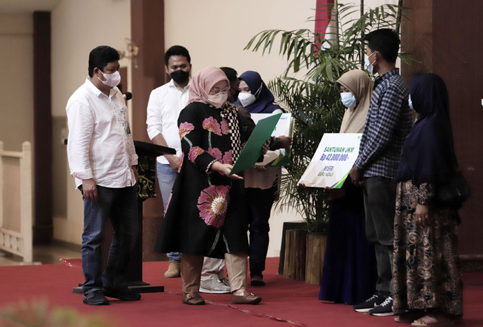 Sosialisasi program BPJS Ketenagakerjaan Bagi Pekerja Bukan Penerima Upah di Cilegon, Banten, Jumat (17/9/2021).