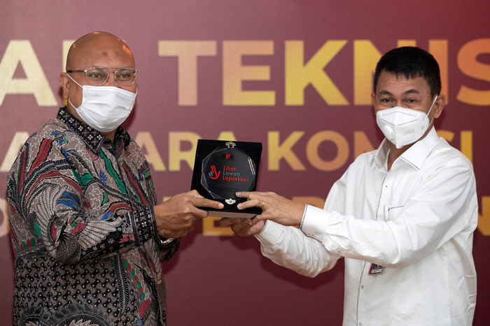 Pelaksanaan bimbingan teknis program antikorupsi, kerjasama KPU dengan KPK di Jakarta, Selasa (28/9/2021).
