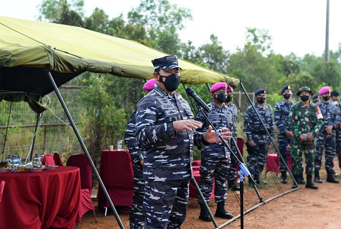 Prajurit Korps Marinir TNI AL berhasil menghancurkan instalasi radar musuh yang berada di Pantai Tanjung Kelayang Bangka Belitung.