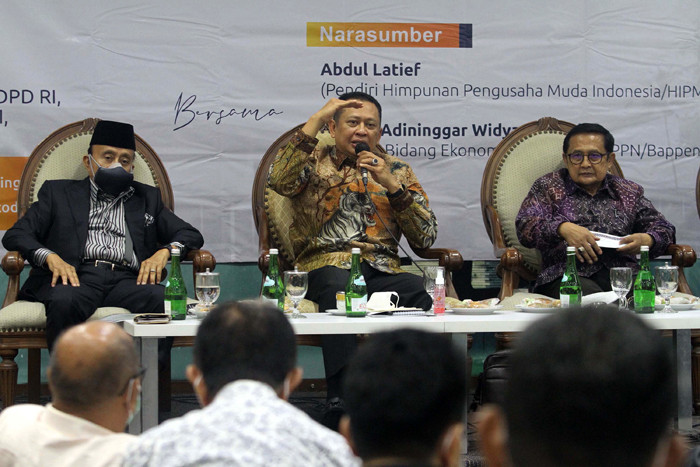 Focus Group Discussion MPR di Media Center, Kompleks Parleme Senayan, Jakartra, Senin (11/10/2021).