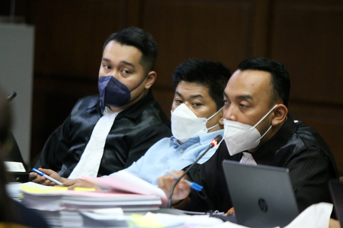 Terdakwa Heru Hidayat menjalani sidang lanjutan di Pengadilan Tipikor, Jakarta, Rabu (13/10/2021).