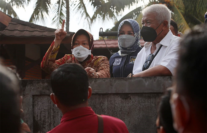 Mensos Tri Rismaharini melakukan kunjungan kerja ke Kabupaten Lombok Timur, Kabupaten Sumbawa, dan Kota Mataram, Nusa Tenggara Barat (NTB).