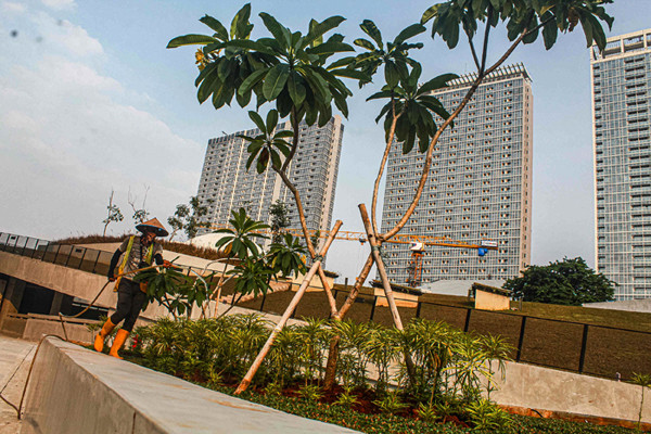 Wajah baru Taman Ismail Marzuki (TIM), Jakarta Pusat, setelah dilakukan revitalisasi, Kamis (14/10/2021).