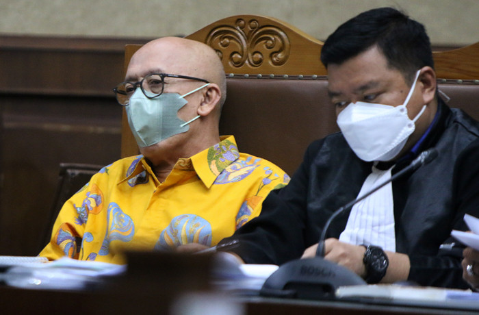Kiagus Emil Fahmy Cornain menjalani sidang di Pengadilan Tipikor, Jakarta, Senin (18/10/2021).