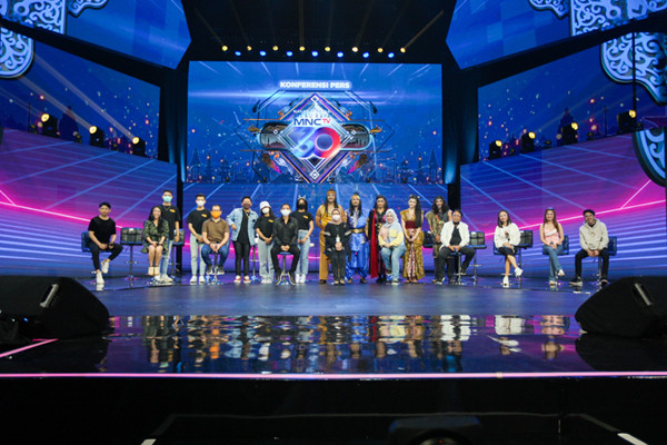 Konferensi Pers menjelang Malam Puncak Kilau Raya HUT MNCTV ke-30 di Studio RCTI+, Kebon Jeruk, Jakarta Barat, Selasa  (19/10/2021).