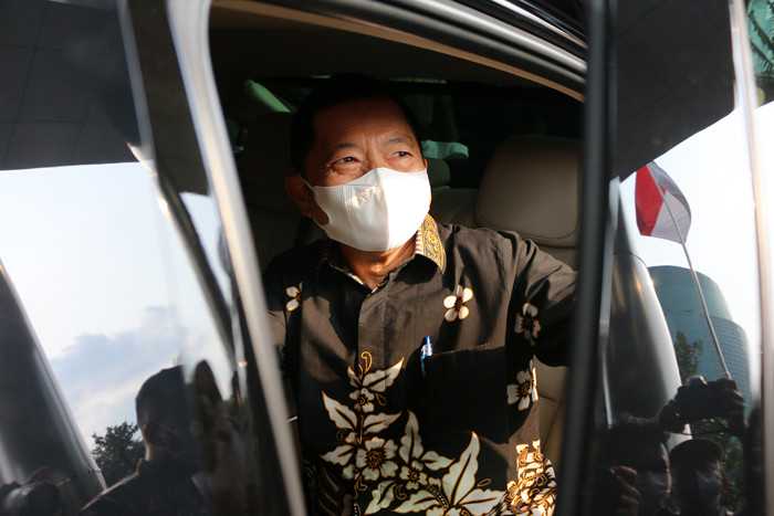 Menteri Perencanaan Pembangunan Nasional/Kepala Bappenas Republik Indonesia Suharso Monoarfa saat menyambangi gedung KPK, Jakarta, Kamis (21/10/2021).