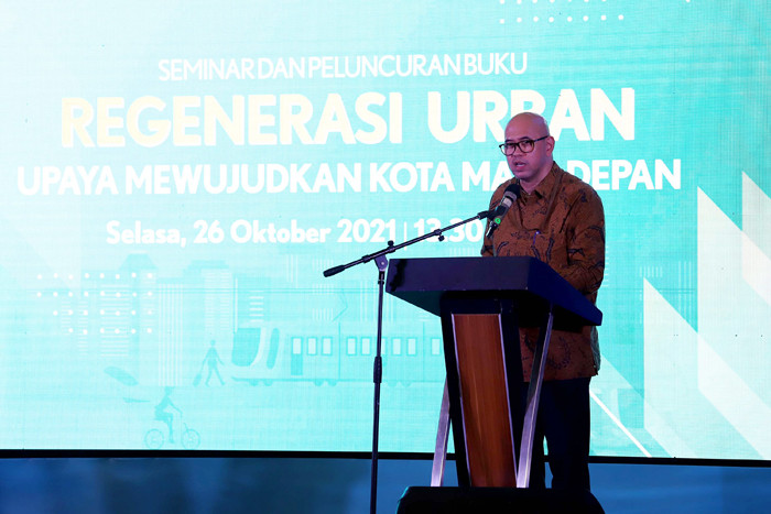 Peluncuran buku berjudul Regenerasi Urban di Bekasi, Jawa Barat, Selasa (26/10/2021).