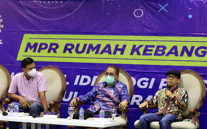 Diskusi Empat Pilar MPR di Media Center, Nusantara III, Kompleks Parlemen MPR/DPR-DPD, Senayan, Jakarta, Rabu (27/10/2021).