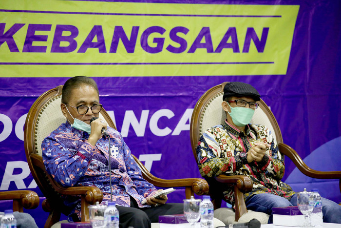 Diskusi Empat Pilar MPR di Media Center, Nusantara III, Kompleks Parlemen MPR/DPR-DPD, Senayan, Jakarta, Rabu (27/10/2021).