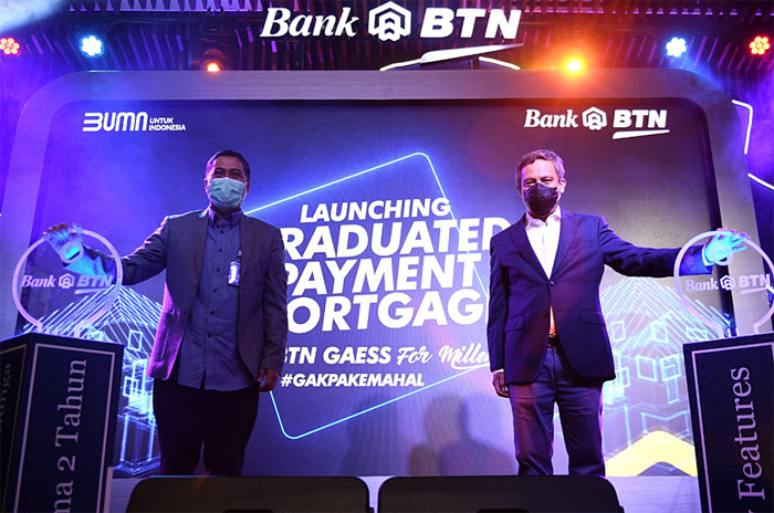 Peluncuran fitur baru KPR BTN Gaess For Millenials yaitu Graduated Payment Mortgage (GPM) di Jakarta, Kamis (28/10/2021).