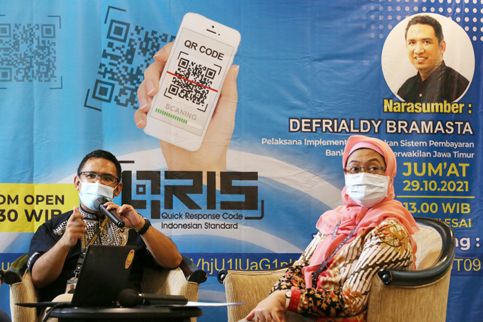Sosialisasi Gerakan Non Tunai, Solusi Cerdas Pembayaran Digital, di Surabaya, Jawa Timur, Jumat (29/10/2021).