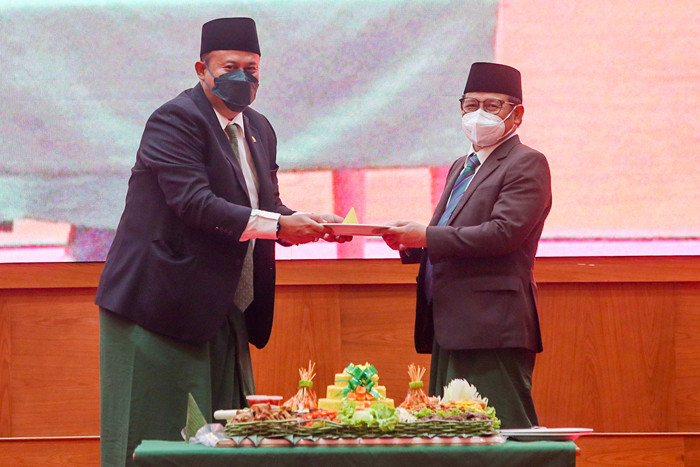 Peringatan Harlah ke-22 Fraksi PKB dan Hari Santri Nasional di Nusantara IV, Kompleks Parlemen, Senayan, Jakarta, Senin (1/11/2021).