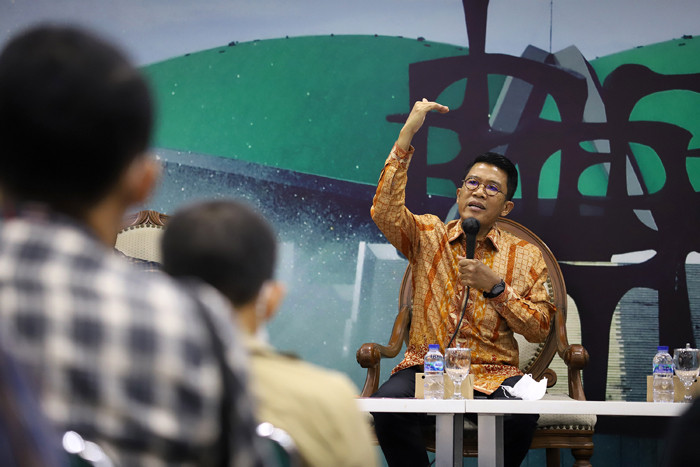 Diskusi Forum Legislasi di Media Center, Kompleks Parlemen MPR/DPR-DPD. Senayan, Jakarta, Selasa (2/11/2021).