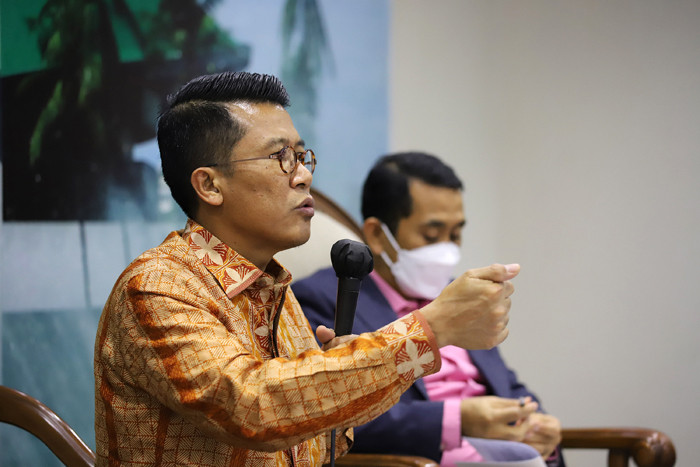 Diskusi Forum Legislasi di Media Center, Kompleks Parlemen MPR/DPR-DPD. Senayan, Jakarta, Selasa (2/11/2021).