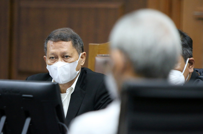 Terdakwa Mantan Direktur Utama PT Pelindo II Richard Joost Lino menjalani sidang lanjutan di Pengadilan Tipikor, Jakarta, Rabu  (3/11/2021).