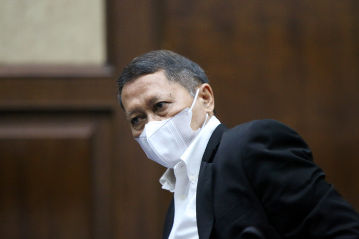 Terdakwa Mantan Direktur Utama PT Pelindo II Richard Joost Lino menjalani sidang lanjutan di Pengadilan Tipikor, Jakarta,  Kamis (4/11/2021).