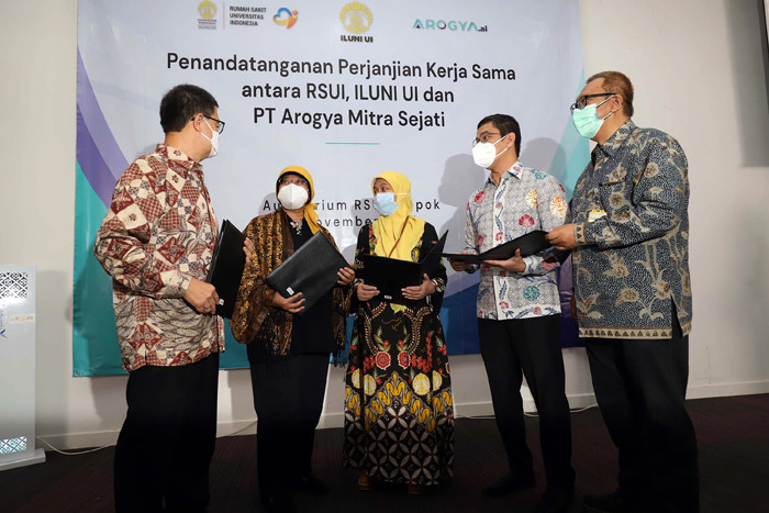 ILUNI UI bekerja sama dengan perusahaan teknologi Artificial Intelligence (AI) Arogya.ai menciptakan inovasi dalam layanan kesehatan.