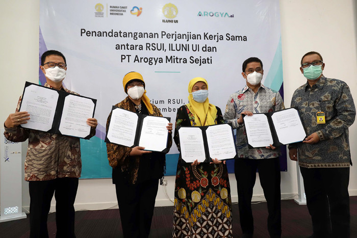 ILUNI UI bekerja sama dengan perusahaan teknologi Artificial Intelligence (AI) Arogya.ai menciptakan inovasi dalam layanan kesehatan.