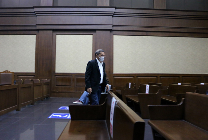 Terdakwa Mantan Direktur Utama PT Pelindo II Richard Joost Lino menjalani sidang lanjutan di Pengadilan Tipikor, Jakarta,  Jumat (5/11/2021).