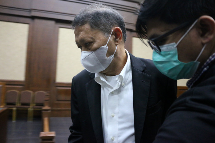 Terdakwa Mantan Direktur Utama PT Pelindo II Richard Joost Lino menjalani sidang lanjutan di Pengadilan Tipikor, Jakarta,  Jumat (5/11/2021).