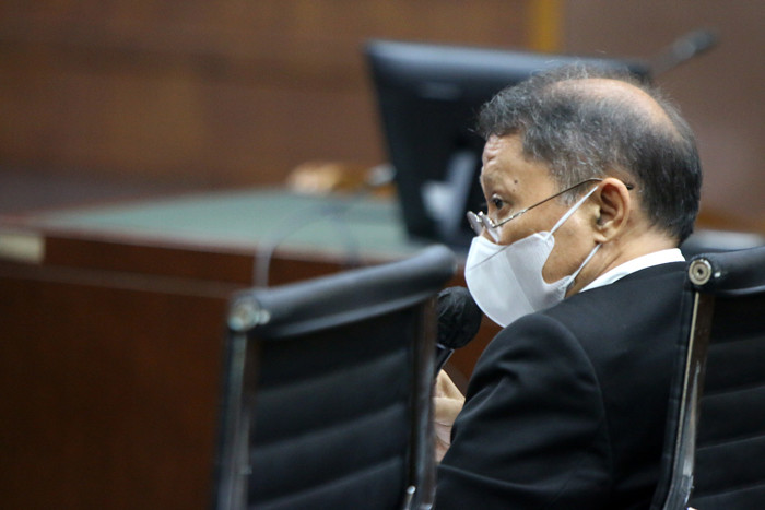Terdakwa Mantan Direktur Utama PT Pelindo II Richard Joost Lino menjalani sidang lanjutan di Pengadilan Tipikor, Jakarta,  Jumat (5/11/2021).