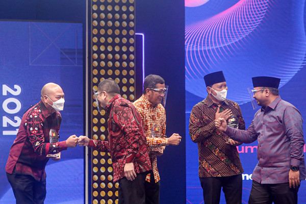 Penghargaan Kepala Daerah Inovatif (KDI) 2021 di INews Tower, Jakarta, Jumat (5/11/2021) malam.
